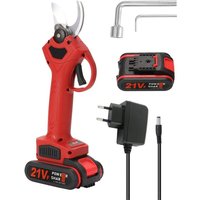Elektrische Gartenschere, 21-V-Gartenschere, 30 mm Schnittdurchmesser, Gartenschere mit 1 wiederaufladbaren Akku (rot) von AIMOONSA
