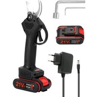 Elektrische Gartenschere, 21-V-Gartenschere, 30 mm Schnittdurchmesser, Gartenschere mit 1 wiederaufladbaren Akku (schwarz) von AIMOONSA