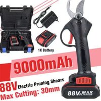 Elektrische Gartenschere, Schnittdurchmesser 30 mm, wiederaufladbarer 9-Ah-Lithium-Akku, 3–4 Stunden Betriebszeit (Farbe: 1 x 9000 mAh) von AIMOONSA