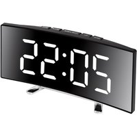 Elektronischer Wecker, gebogenes LED-Display mit Temperaturspiegel, geräuschlose Schlummerfunktion, bunt, batteriebetrieben für das Schlafzimmer zu Elektronischer Wecker, gebogenes LED-Display mit Temperaturspiegel, geräuschlose Schlummerfunktion, bunt, batteriebetrieben für das Schlafzimmer zu von AIMOONSA