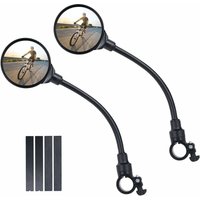 Fahrrad-Rückspiegel, 2er-Pack 360° drehbare Weitwinkel-Fahrradspiegel, konvexe Sicherheitsrückspiegel aus Acryl für 22–30 mm Lenker, Fahrradzubehör von AIMOONSA