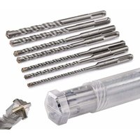 Hammerbohrer-Set für Beton mit 4 Schneiden in den Größen 5, 6, 6, 8, 8, 10, 12 x 160 - verpackt in praktischer Drehbox von AIMOONSA