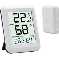 Innen- und Außenthermometer, Vernetztes Thermometer mit kabellosem Außensensor, Digitales Hygrometer-Thermometer mit großem LCD-Display, Schalter/, Innen- und Außenthermometer, Vernetztes Thermometer mit kabellosem Außensensor, Digitales Hygrometer-Thermometer mit großem LCD-Display, Schalter/, von AIMOONSA