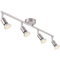 LED Deckenleuchte 4 verstellbare Strahler, Silber 4 x 4W GU10 LED Deckenspotleiste Innenbeleuchtung für Wohnzimmer Esszimmer Küche Flur LED Deckenleuchte 4 verstellbare Strahler, Silber 4 x 4W GU10 LED Deckenspotleiste Innenbeleuchtung für Wohnzimmer Esszimmer Küche Flur von AIMOONSA