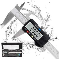 Messschieber, Digitaler Messschieber 150 mm, Edelstahl, großes LCD-Display, einstellbare Genauigkeit 0,01 mm, mm/Zoll-Umrechnung, von AIMOONSA