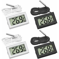 Mini-Digital-LCD-Thermometer, Temperatur mit Temperaturfühler-Sensortester (2 x Schwarz, 2 x Weiß) von AIMOONSA