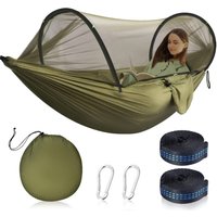 Outdoor-Hängematte mit Moskitonetz, ultraleichte Reise-Camping-Hängematte, maximale Belastung 200 kg, inklusive 2 Premium-Karabinern, 2 x Outdoor-Hängematte mit Moskitonetz, ultraleichte Reise-Camping-Hängematte, maximale Belastung 200 kg, inklusive 2 Premium-Karabinern, 2 x von AIMOONSA