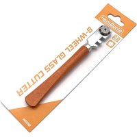 Professioneller 6-Rad-Glasschneider mit Schneidrädern aus Wolframkarbid für 2–6 mm Schnitte in Glas, Spiegeln und Buntglas, passender Holzgriff – von AIMOONSA