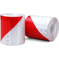 Reflektierendes Klebeband, 2 Stück 3 m x 50 mm, prismatisches, wasserdichtes, schräges Sicherheitswarnband, Rolle, selbstklebendes von AIMOONSA