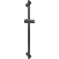 Schiebe-Duschstange Edelstahl schwarz Duschstange Gesamthöhe 660 mm mit Montagehalterung höhen- und neigungsverstellbar von AIMOONSA