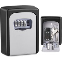 Schlüsselkasten, wetterfester Schlüsselkasten, robuster Schlüsselkasten mit 4-stelligem Code für Zuhause, Garage, Grau von AIMOONSA