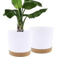 Set mit 2 30,5 cm großen Blumentöpfen, Blumentöpfe für den Innenbereich mit Abflusslöchern und abnehmbarem Boden, moderner dekorativer Untersetzer von AIMOONSA
