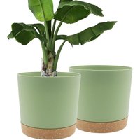 Set mit 2 Blumentöpfen (30,5 cm), Blumentöpfe für den Innenbereich mit Abflusslöchern und abnehmbarem Boden, moderner dekorativer Untersetzer für von AIMOONSA
