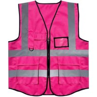 Sicherheitsweste in XL, pinkfarben, mit Taschen und Reißverschluss, gut sichtbare reflektierende Netzweste für erwachsene Damen, Warnweste mit Sicherheitsweste in XL, pinkfarben, mit Taschen und Reißverschluss, gut sichtbare reflektierende Netzweste für erwachsene Damen, Warnweste mit von AIMOONSA