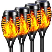 Solar-Flammenlichter für den Außenbereich, 4 Stück, 12 LEDs, Solar-Flammen-Fackellampe für den Außenbereich, Garten, wasserdicht, IP65, Solar-Flammenlichter für den Außenbereich, 4 Stück, 12 LEDs, Solar-Flammen-Fackellampe für den Außenbereich, Garten, wasserdicht, IP65, von AIMOONSA