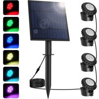 Solar-Tauch-LED-Leuchten, 2 Modi RGB-Pool-Scheinwerfer, 5,5 V Farbwechsel-Poolbeleuchtung, IP68 wasserdichte Solarlampe für Aquarium, Garten, Pool, von AIMOONSA