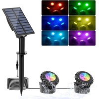 Solar-Tauch-LED-Leuchten, 2 Modi RGB-Pool-Scheinwerfer, 5,5 V Farbwechsel-Poolbeleuchtung, IP68 wasserdichte Solarlampe für Aquarium, Garten, Pool, von AIMOONSA