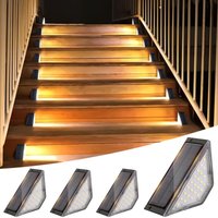 Solar-Treppenlichter, 4er-Pack LED-Solarlichter für den Außenbereich, IP67 wasserdichtes Solar-Gartenlicht für Treppenstufen, Terrassendeck Solar-Treppenlichter, 4er-Pack LED-Solarlichter für den Außenbereich, IP67 wasserdichtes Solar-Gartenlicht für Treppenstufen, Terrassendeck von AIMOONSA