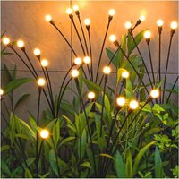 Solarleuchten Außen, 4 Stück 10 LED Solarleuchten Glühwürmchen für Garten, Balkon, Outdoor Solarlampe Gartendeko, Wasserdicht IP65, [Energieklasse C] von AIMOONSA