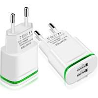 USB-Wandladegerät, 2er-Pack, 2,1 A, 5 V, 2 Anschlüsse, Universal-Netzteil, LED-Ersatz für iPhone 11 XR X XS Max 8 7 6 6S Plus 5S, Samsung USB-Wandladegerät, 2er-Pack, 2,1 A, 5 V, 2 Anschlüsse, Universal-Netzteil, LED-Ersatz für iPhone 11 XR X XS Max 8 7 6 6S Plus 5S, Samsung von AIMOONSA