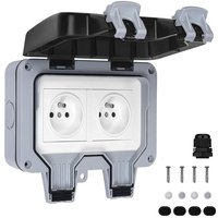 Wasserdichte Steckdose Doppelte Außensteckdose IP66 Wasserdichte Wandsteckdose 16A-AIMOONSA von AIMOONSA