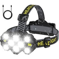 Wiederaufladbare Stirnlampe – 2022 Upgraded 22000 Lumen 10 LED 10 Modi Superhelle helle Stirnlampe Freihändige Taschenlampe für Camping Angeln von AIMOONSA