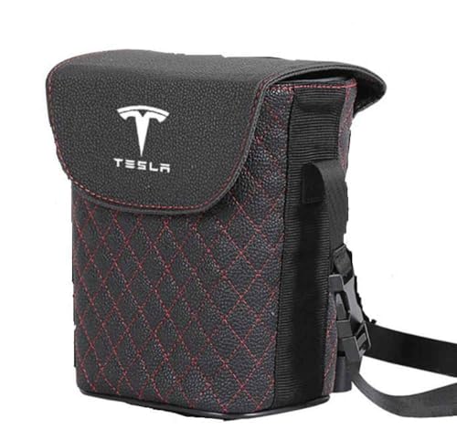 AIMXGBPS Hochwertige Auto Sitz Zurück Mülleimer für Tesla Model 3 Model Y Model S Model X Auto Müll Box Müll Aufbewahrungsbox Innenraum Zubehör,-Black-normal von AIMXGBPS