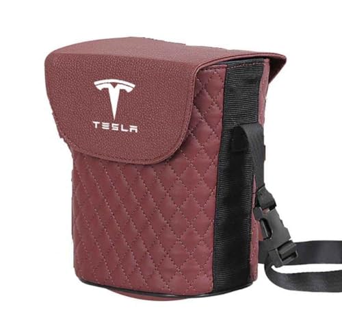 AIMXGBPS Hochwertige Auto Sitz Zurück Mülleimer für Tesla Model 3 Model Y Model S Model X Auto Müll Box Müll Aufbewahrungsbox Innenraum Zubehör,-Red-normal von AIMXGBPS
