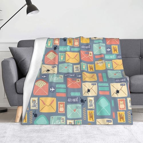 Überwurf mit Briefpapierdruck, 127 x 152 cm, weich, mikropillingresistent, warm, leicht Überwurf mit Briefpapierdruck, 127 x 152 cm, weich, mikropillingresistent, warm, leicht von AIMeinn