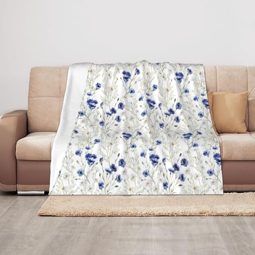 Überwurfdecke mit Blumen und Kornblumen, Gänseblümchen, weich, gemütlich, leicht, warm, Anti-Pilling-Flanelldecke, Reisegeschenk Überwurfdecke mit Blumen und Kornblumen, Gänseblümchen, weich, gemütlich, leicht, warm, Anti-Pilling-Flanelldecke, Reisegeschenk von AIMeinn