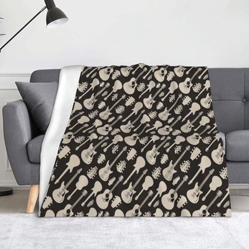 Überwurfdecke mit Gitarrenmuster, 127 x 152 cm, weich, mikropillingresistent, warm, leicht Überwurfdecke mit Gitarrenmuster, 127 x 152 cm, weich, mikropillingresistent, warm, leicht von AIMeinn