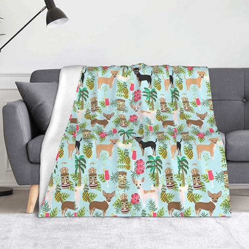 Überwurfdecke mit Hunde-Ananas-Druck, 127 x 152 cm, weich, mikropillingresistent, warm, leicht Überwurfdecke mit Hunde-Ananas-Druck, 127 x 152 cm, weich, mikropillingresistent, warm, leicht von AIMeinn