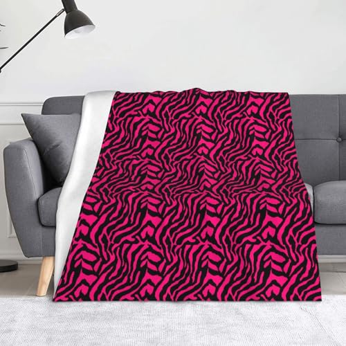 Überwurfdecke mit Zebra-Tiger-Leopardenmuster, 127 x 152 cm, weich, mikropillingresistent, warm, leicht, Decke von AIMeinn