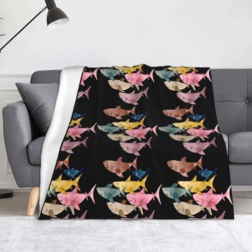 Weiche Überwurfdecke mit buntem Fischdruck, 127 x 152 cm, weich, fusselfrei, warm, leicht Weiche Überwurfdecke mit buntem Fischdruck, 127 x 152 cm, weich, fusselfrei, warm, leicht von AIMeinn