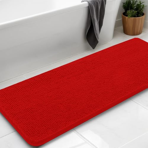 AINAHYVA Badezimmerteppich, Chenille-Badteppich, super saugfähige Chenille-Badezimmermatte und starke PVC-Unterseite, rutschfeste Unterseite, waschbar, maschinenwaschbar, Badematten für Badezimmer von AINAHYVA