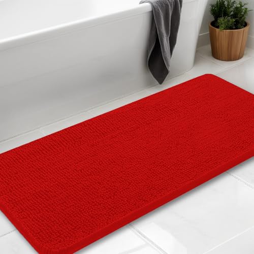 AINAHYVA Badezimmerteppich, Chenille-Badteppich, super saugfähige Chenille-Badezimmermatte und starke PVC-Unterseite, rutschfeste Unterseite, waschbar, maschinenwaschbar, Badematten für Badezimmer von AINAHYVA