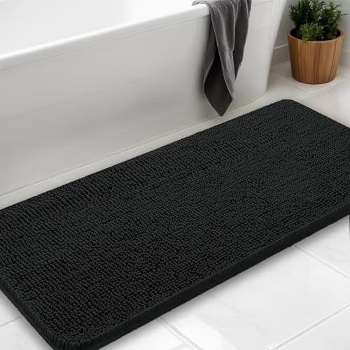 AINAHYVA Badezimmerteppich, Chenille-Badteppich, super saugfähige Chenille-Badezimmermatte und starke PVC-Unterseite, rutschfeste Unterseite, waschbar, maschinenwaschbar, Badematten für Badezimmer von AINAHYVA