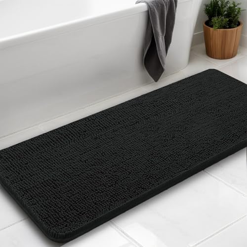 AINAHYVA Badezimmerteppich, Chenille-Badteppich, super saugfähige Chenille-Badezimmermatte und starke PVC-Unterseite, rutschfeste Unterseite, waschbar, maschinenwaschbar, Badematten für Badezimmer von AINAHYVA
