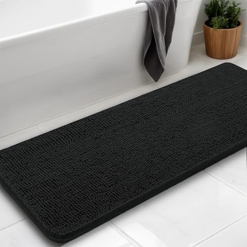 AINAHYVA Badezimmerteppich, Chenille-Badteppich, super saugfähige Chenille-Badezimmermatte und starke PVC-Unterseite, rutschfeste Unterseite, waschbar, maschinenwaschbar, Badematten für Badezimmer von AINAHYVA