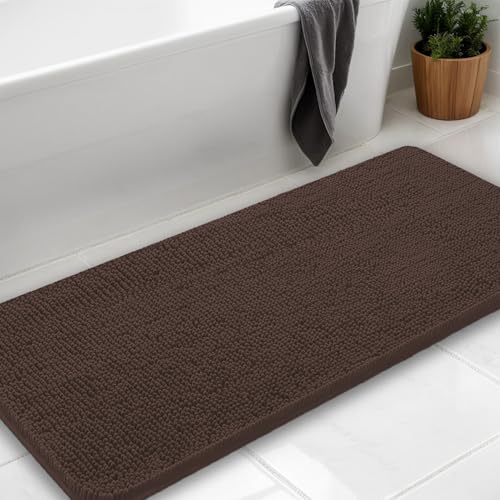 AINAHYVA Badezimmerteppich, Chenille-Badteppich, super saugfähige Chenille-Badezimmermatte und starke PVC-Unterseite, rutschfeste Unterseite, waschbar, maschinenwaschbar, Badematten für Badezimmer von AINAHYVA
