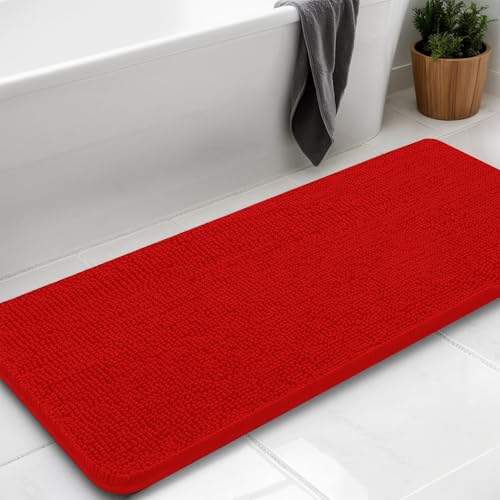 AINAHYVA Badezimmerteppich, Chenille-Badteppich, super saugfähige Chenille-Badezimmermatte und starke PVC-Unterseite, rutschfeste Unterseite, waschbar, maschinenwaschbar, Badematten für Badezimmer AINAHYVA Badezimmerteppich, Chenille-Badteppich, super saugfähige Chenille-Badezimmermatte und starke PVC-Unterseite, rutschfeste Unterseite, waschbar, maschinenwaschbar, Badematten für Badezimmer von AINAHYVA