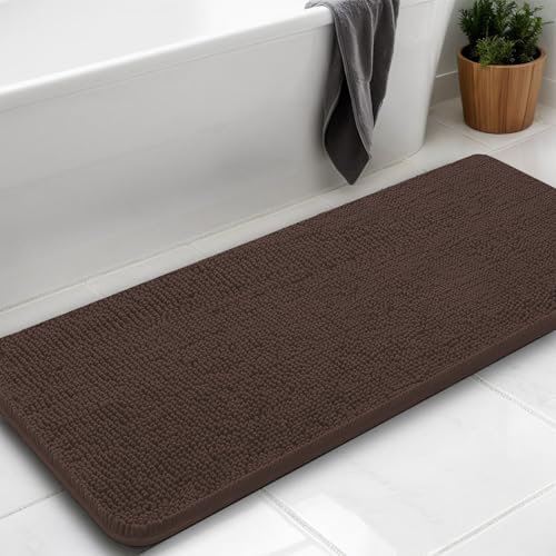 AINAHYVA Badezimmerteppich, Chenille-Badteppich, super saugfähige Chenille-Badezimmermatte und starke PVC-Unterseite, rutschfeste Unterseite, waschbar, maschinenwaschbar, Badematten für Badezimmer von AINAHYVA