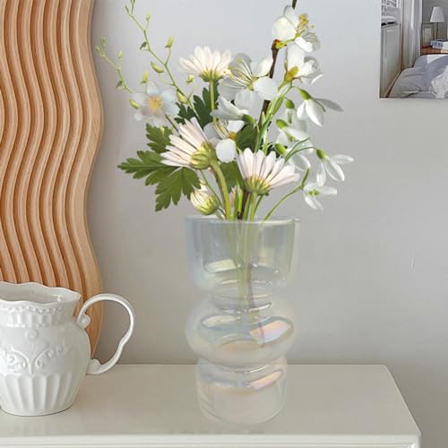 AINIUNIU Ins Moderne Vasen, Buntglasvase Hydroponische Glasblumenvase, Tulpen Blumenvase Dekorativ Für Zuhause Blumenarrangement, Wohnzimmer, Geschenk, Tisch Arbeitszimmer Verziert, Haus/Büro/Hochzeit von AINIUNIU