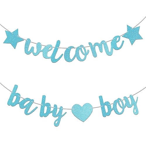 AINIUNIU Welcome Baby Banner, Willkommen Zurück Banner, Herzlich Willkommen Girlande Welcome Back Deko, für Zuhause Baby Geburt Weclome Home Deko von AINIUNIU