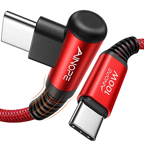 AINOPE [2 Stück/2M] USB C auf USB C Kabel 100W/5A PD QC Super Schnellladekabel USB C Blitzschnelles Aufladen Nylon USB C Kabel auf USB C fur Galaxy S22/21/20, Huawei -Rot von AINOPE