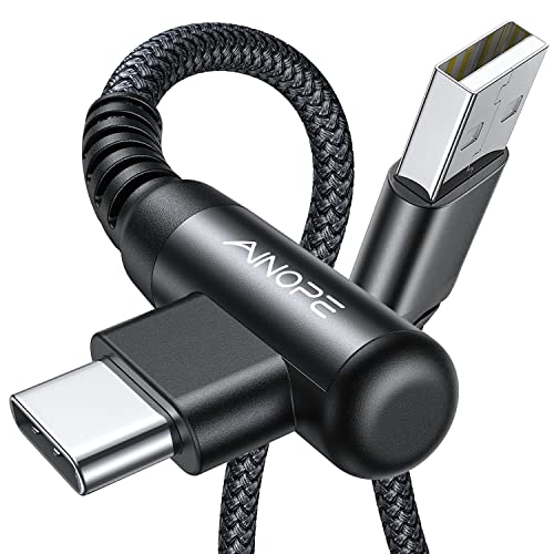 AINOPE 1M USB C Ladekabel,3.1A Schnellladekabel USB C, USB C Kabel Winkel, Haltbares Nylon Geflochtenes Ladekabel USB C für Samsung S20 S10 S9 S8 Plus, Note 10 9 8 LG V30 V20 G6 von AINOPE