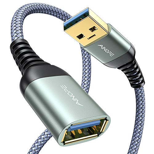 AINOPE 1M USB Verlängerung Kabel USB 3.0 Verlängerungskabel A Stecker auf A Buchse mit eleganten Alluminiumsteckern, Nylon Stoffmantel für Kartenlesegerät,Tastatur, Drucker, Scanner, Kamera von AINOPE