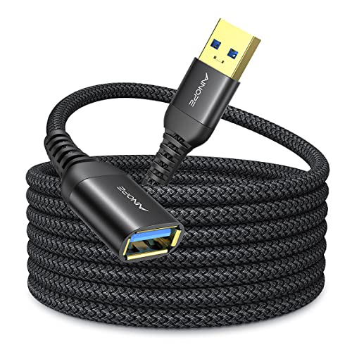 2 Stück 3M+3M USB Verlängerung Kabel AINOPE USB 3.0 Verlängerungskabel A Stecker auf A Buchse mit eleganten Alluminiumsteckern, Nylon Stoffmantel für Kartenlesegerät,Tastatur, Drucker, Scanner, Kamera von AINOPE