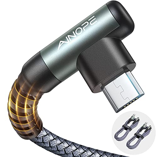 AINOPE 2 Stück Micro USB Kabel, [2M+2M] Ladekabel Nylon Handy Micro Kabel, Samsung Galaxy s7 Schnellladekabel für Samsung S7/S6/J7/ Note 5,Huawei,Wiko,Nexus,Motorola,Nokia,PS4, Echo Dot-Grau​ von AINOPE