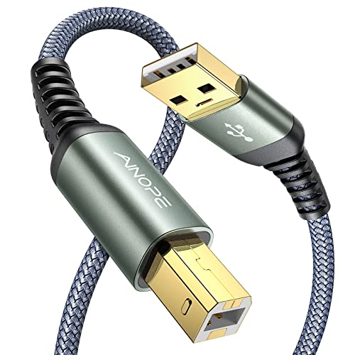 AINOPE Druckerkabel Usb Kabel 2M Usb B Kabel Bricht Nicht Usb A auf Usb B Vergoldet Drucker Kabel Hohe Geschwindigkeit USB 2.0 Kabel Kompatibel mit HP, Canon, Dell, Epson, Lexmark, Xerox, Brother von AINOPE